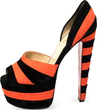 Christian Louboutin Sandali a righe 150mm - Nero