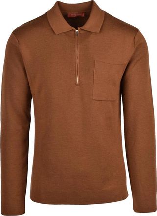 Daniele Fiesoli Polo van gebreide stof - Heren - Polos - Bruin - M - Wol - Tops