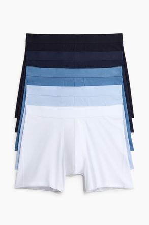 H&M 5er-Pack Halblange Trunks mit Lycra - Mittelblau/Hellblau