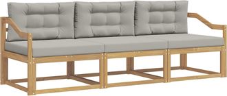 vidaXL Conjunto De Sof&aacute;s De Exterior 3 Uds. Blanco Y Gris Claro Vidaxl