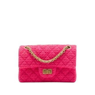 Chanel Pre-owned Flap Bag - Dames - Pre-owned - Roze - Maat: ONE Size Tweed