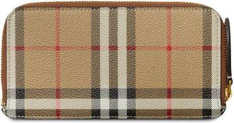 Burberry Vintage Check-pattern zipped wallet - women - Polyurethane/Polyester/Acrylic/Cotton - One Size - Neutrals