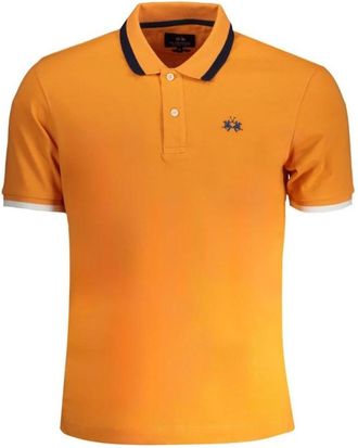 La Martina Poloshirt met korte mouwen - Heren - Polos - Oranje - S - Katoen - Tops