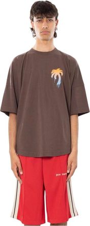 Palm Angels I Love PA Oversize Tee - Heren - T-shirts - Bruin - S - Katoen - Tops