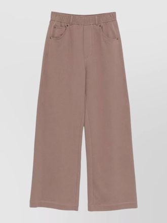Brunello Cucinelli cotton trousers wide leg relaxed fit pockets