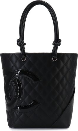 Chanel Black Leather Handbag Tote Bag (Pre-Owned)
