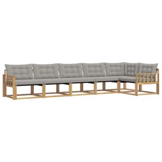 vidaXL Conjunto De Sof&aacute;s De Exterior 6 Pcs Blanco Y Gris Claro Vidaxl