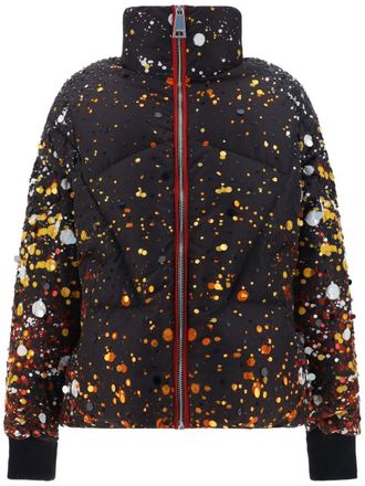 Khrisjoy firework-motif jacket - women - Polyester/Polyester/Duck Down/Duck Feathers/Wool/Acrylic/Polyamide/Elastane - 01 - Black