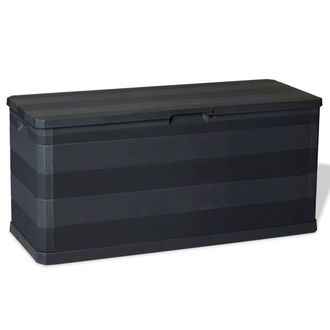 Berkfield Home Garden Storage Box Black 117x45x56 cm | Size: 117 x 45 x 56 cm