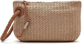 Hobo Daisy Daze Large Wristlet Womens Handbags Meadow Woven Straw, Leather