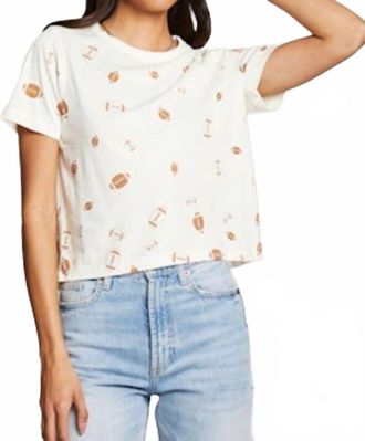 Chaser Football Party Embroidery Tee In White