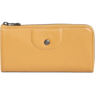 Longchamp Le Pilage Cuir Zip Wallet in Honey at Nordstrom Rack