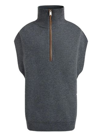 12 Storeez ribbed-knit vest - women - Merino - L - Grey