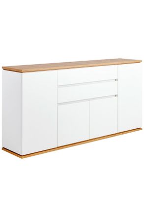Xora Sideboard, Weiß, Eiche Artisan, Holzwerkstoff, 5 Fächer, 2 Schubladen, 184x93x42 cm, Typenauswahl, Beimöbel erhältlich, stehend