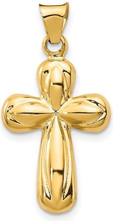 Diamond2Deal 14k Yellow Gold Polished Stamping Cross Pendant