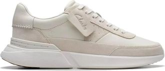 Clarks Craft Pace Leisure Sneakers - Heren - Sneakers - Wit - 41 EU - Leer - Schoenen