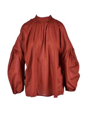 Erika Cavallini Semi Couture Brown Cotton Voile Blouse