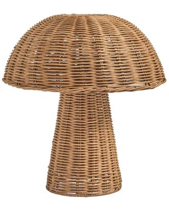Beliani L&aacute;mpara de mesa seta rat&aacute;n natural
