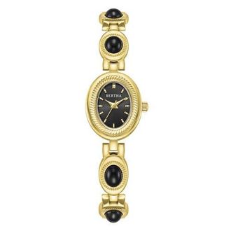 Bertha Sunglasses Rosalie Jade Stone Bracelet Watch in Black at Nordstrom