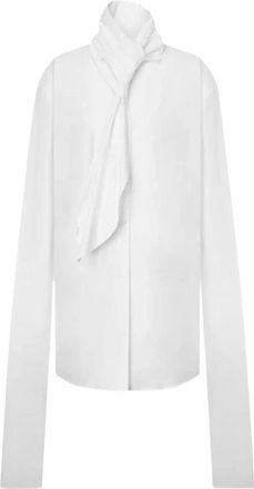 Alberta Ferretti Overhemden, Dames, Wit, S, Katoen, Tie Shirt