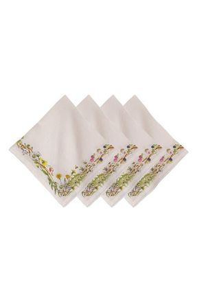 Juliska Meadow Walk Set of 4 Linen Napkins in Multi at Nordstrom