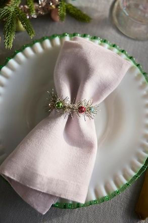 Terrain Tinsel Napkin Rings, Set of 4