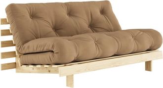 Karup Design Roots Schlafsofa, 160 x 200 cm, Kiefer natur / mocca (755)
