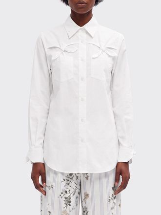 Moschino Slim Fit Cotton Poplin Shirt with Bow-Detailed Collar