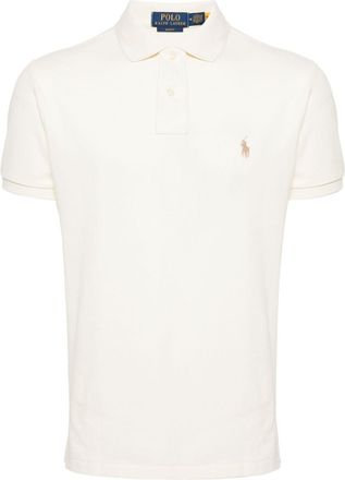 Polo Ralph Lauren Pony-embroidered cotton polo shirt - men - Cotton - S - Neutrals