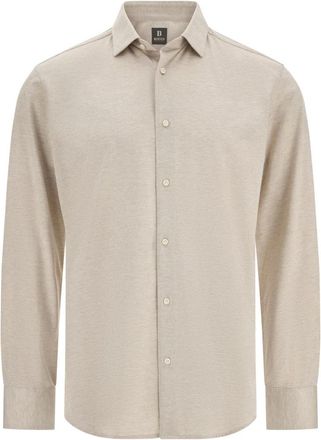 Boggi Milano Overhemden, Heren, Beige, M, Katoen, Regular Fit Katoenen Jersey Polo Shirt