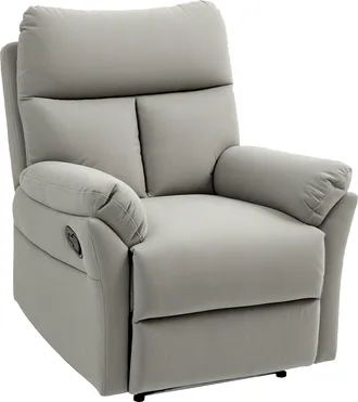HOMCOM Recliner Armchair - Reclining Chair With Adjustable Leg Rest - Grey | TJ Hughes