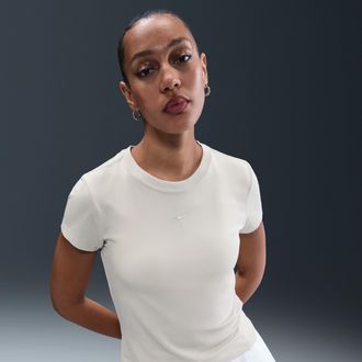 Nike Womens Nike Sportswear Chill Knit T-Shirt in Grey | FV5508-072