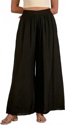 Elan Flowy Wide Leg Pant In Black