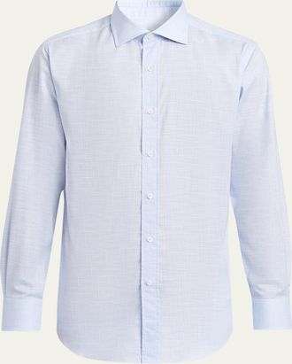 Brioni Mens Cotton Classic-Fit Sport Shirt