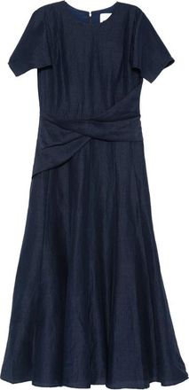Roland Mouret Pleated Flutter-sleeve Midi Dress