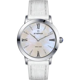 Eterna Eternity Lady - Dames - Horloges - Wit - ONE Size - Leer - Accessoires