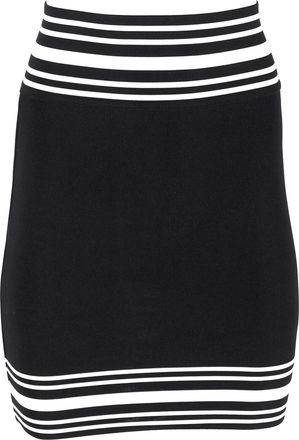 Balmain Balmain gestreepte minirok van stretchstof in zwarte viscose