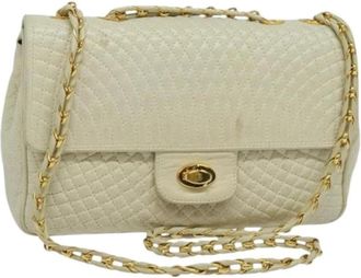 Bally Pre-owned Leren Schoudertas - Dames - Vintage Schoudertas - Wit - ONE Size - Leer - Vintage