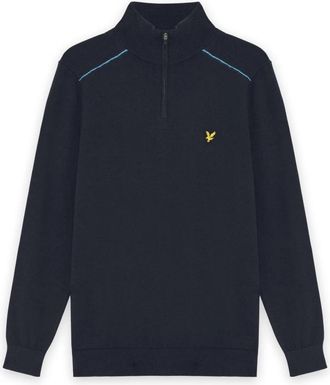 Lyle & Scott Golf 1/4 Zip Jumper - Heren - Coltruien - Blauw - L - Wol - Truien & Vesten