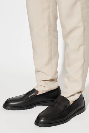 Tod's Leather Loafers Shoes, Mens, Black