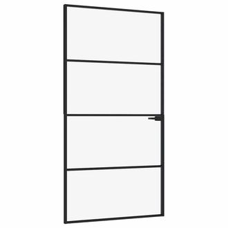 Berkfield Home Interior Door Black 102x201.5 cm Tempered Glass&Aluminium