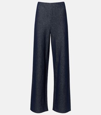 Vince Colette cotton and linen chambray wide-leg pants