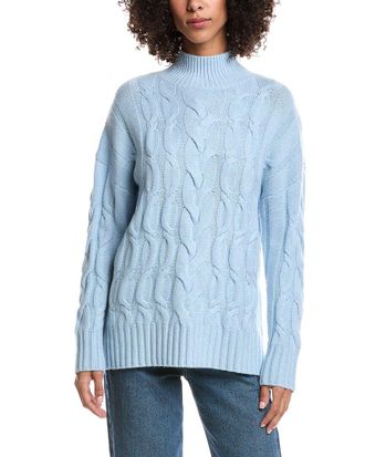 Forté Cashmere Luxe Wool & Cashmere-Blend Cable Sweater