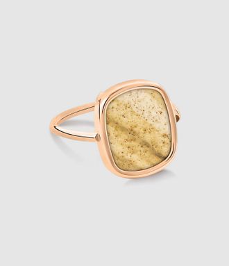Ginette NY Bague Antique Jaspe Or Rose