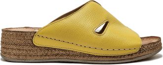 Wasak Womens Floria Leather Sandal In Yellow