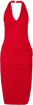 Jacquemus Rode V-hals Midi Jurk - Dames - Casual kleedjes - Rood - M - Kleedjes