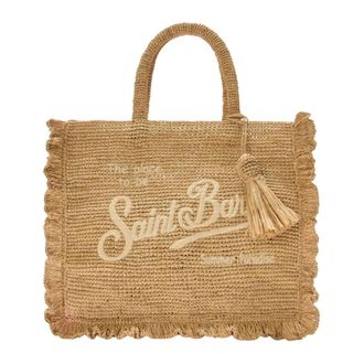 Saint Barth Tote Bags, female, Beige, Size: ONE SIZE Volant Mini Tote