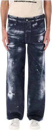 Emporio Armani Heren, Jeans, Blauw, Maat: W33 Katoen