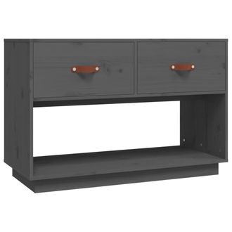 Berkfield Home TV Cabinet Grey 90x40x60 cm Solid Wood Pine | Size: 90 x 40 x 60 cm