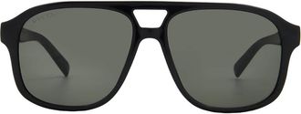 Gucci Grey Pilot Mens Sunglasses GG1856S 001 57
